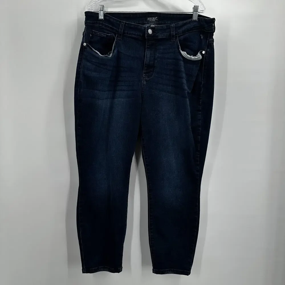 Judy Blue‎ Jeans Womens 20W High Rise Stretch Ankle Slim Fit Denim Pants